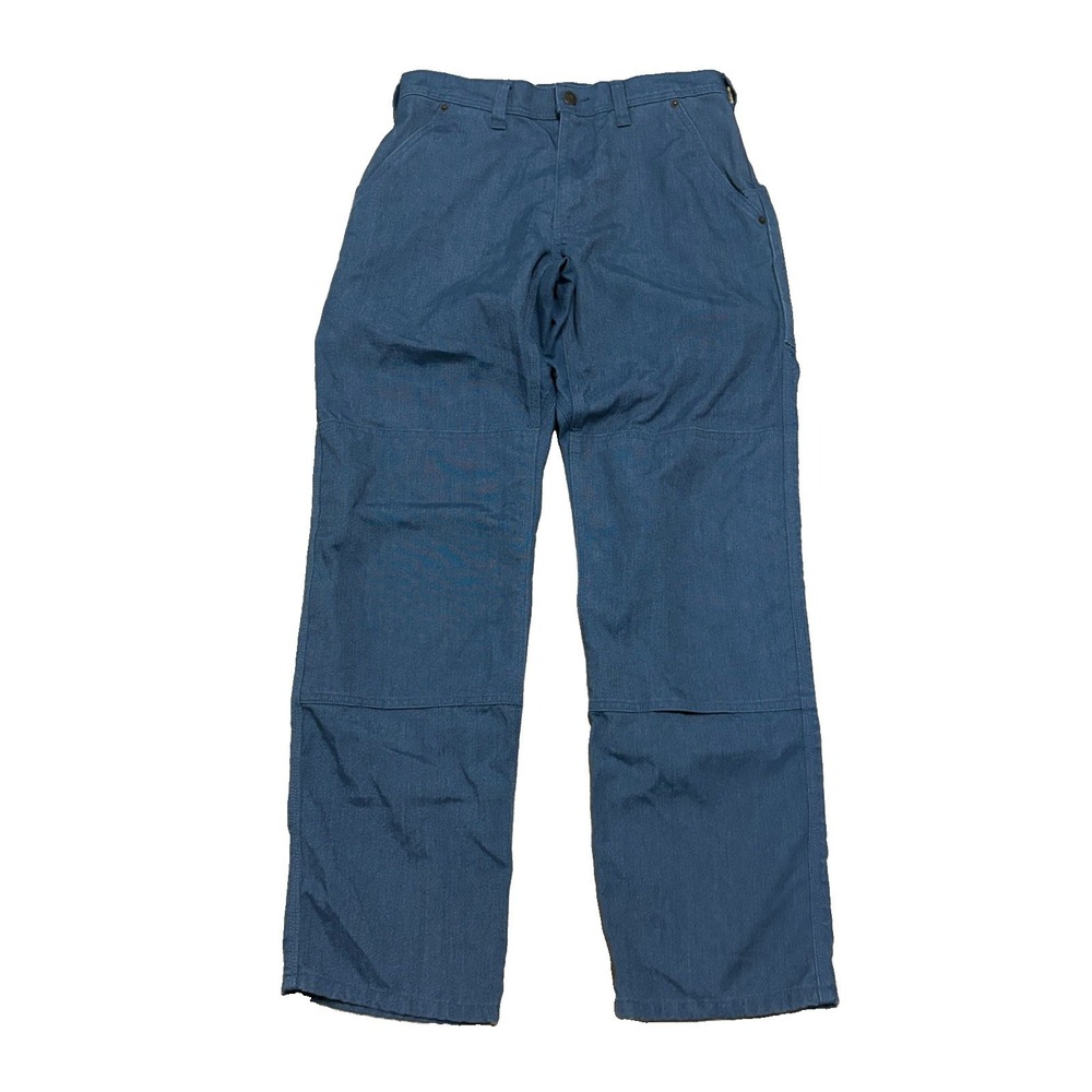 Patagonia Mens 32x32 All Seasons Hemp Double Knee Work Pants Blue Gorpcore Logo